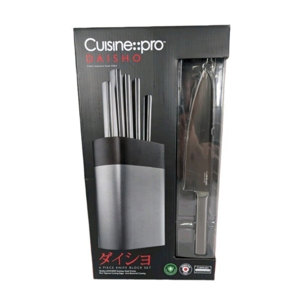 Cuisine Pro Knife Block Set Daisho Japanese Stainless Steel 6 PC Knives $450 New